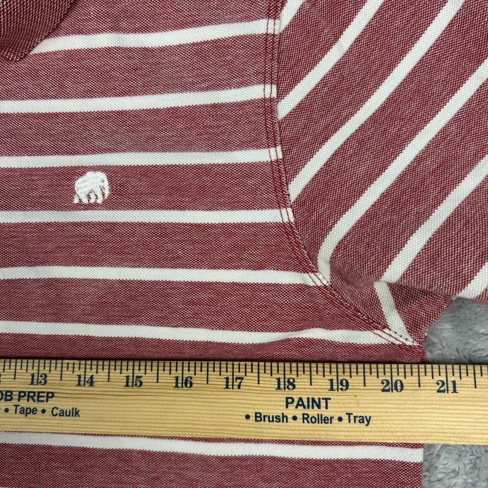Banana Republic‎ Polo Shirt Mens Large Red White Striped Short Sleeve Cotton